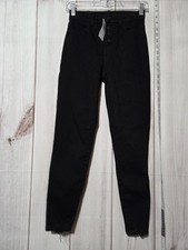 American Eagle Jeans Womens 00 Black Curvy Hi-Rise Jegging Crop Button Fly Dream