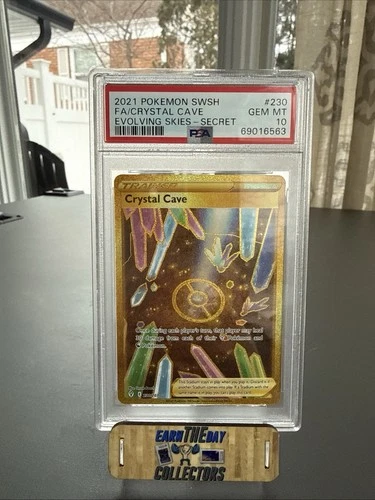 Psa 10 2021 Pokemon Evolving Skies Crystal Cave Gold Ultra Rare #230