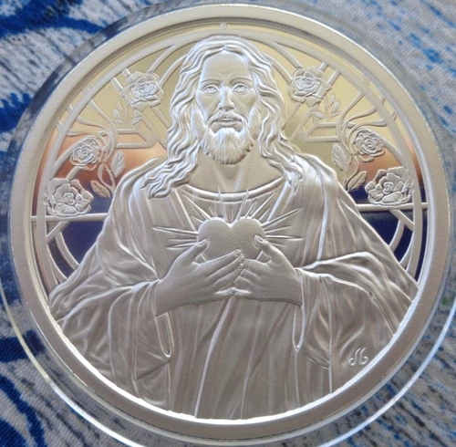 1 oz. 2025 SACRED HEART V2 Silver Shield Mini-Mintage proof .999 fine silver
