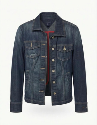 Tommy Hilfiger Blue Short Jacket Button Collared Pockets Long Sleeve XS