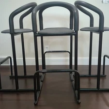 Set of 4 Postmodern Minimalist Barstools by Les Industries Amisco Bar Height