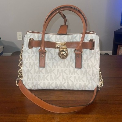 Michael Kors medium Hamilton Satchel/ Shoulder Bag. Gold chain handle & accents.