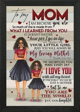 To My Mom Gift For Mom Framed Wall Art Poster Canvas Print Picture