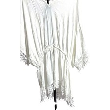 NWT Tory Burch Swim Cover Up Tunic Dress - Large - Ivory - 3/4 Sleeves 