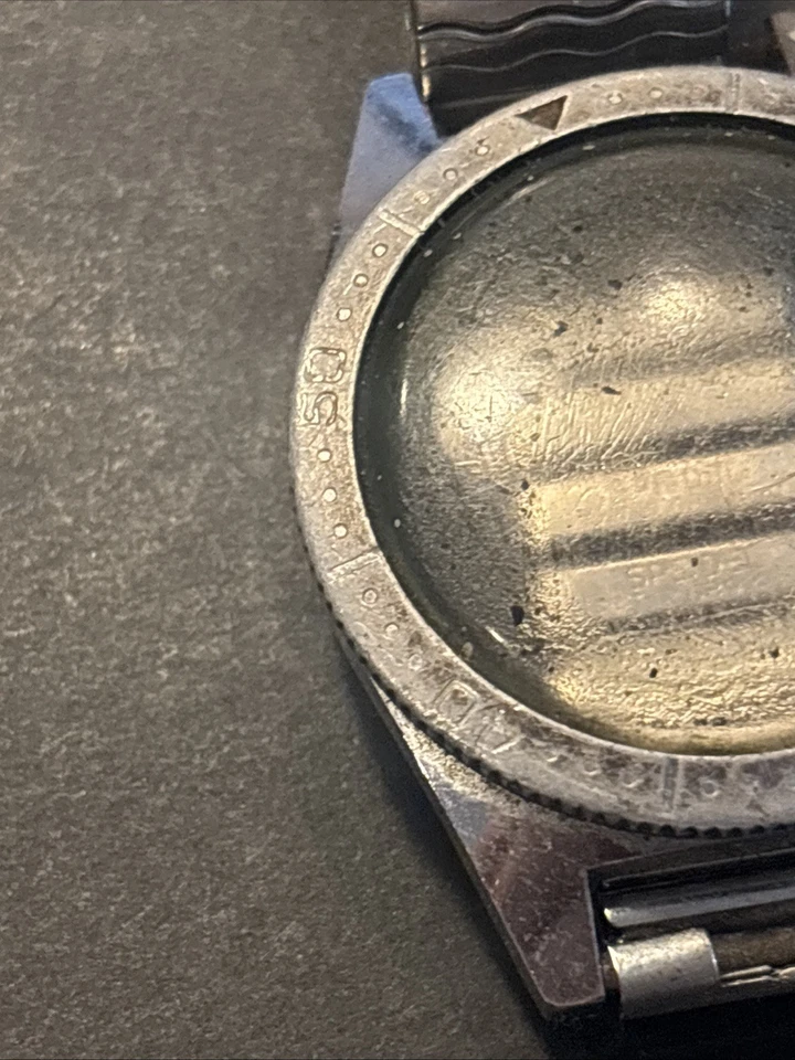 D04 Divers Style Silver Tone Watch Head With Speidel Band Parts Repair Restore - Image 3 of 4