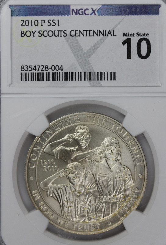 2010 P S$1 Boy Scouts Centennial NCG Mint State 10