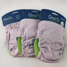 GroVia Baby AIO All-In-One Snap Cloth Diaper Organic Cotton Lot of 3 Pink NWT