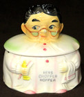 Vintage Ceramic "Hers Chopper Hopper" for False Teeth Storage — photo 1