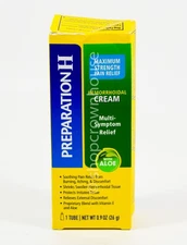 Preparation H hemorrhoidal CREAM 0.9oz Maximum Multi-Symptom Relief aloe 01/2027