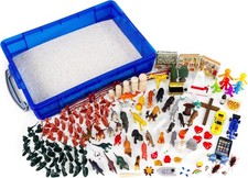 PTS Games Play Therapy Supply Basic Portable Sand Tray Starter Kit with Tray,
