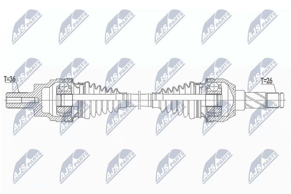NTY Drive Shaft NPW-VV-144 For Volvo 755 mm Length - Image 4