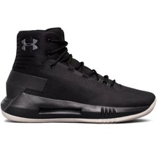 UNDER ARMOUR Boys' Grade School UA Drive 4 Basketball Shoes, Black/Gunmetal 7 Y