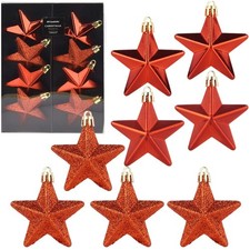 Christmas baubles, Christmas tree decorations, fir tree balls, stars, red,...