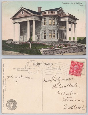 s27300 Residence North Yakima Washington USA Portland Postkarte 1908 Stempel