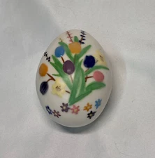 Vintage 1971 Byron Molds Hand Painted Ceramic Easter Egg