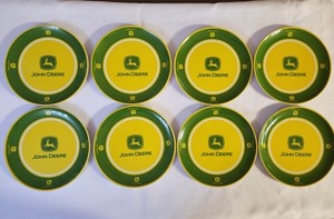 John Deere Tractor Melamine Dinner Plate 8" Set Of 8 Plates