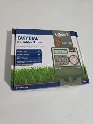 Orbit Easy Dial 6 Station Sprinkler Timer 57596 w/Easy-Set Logic Programming