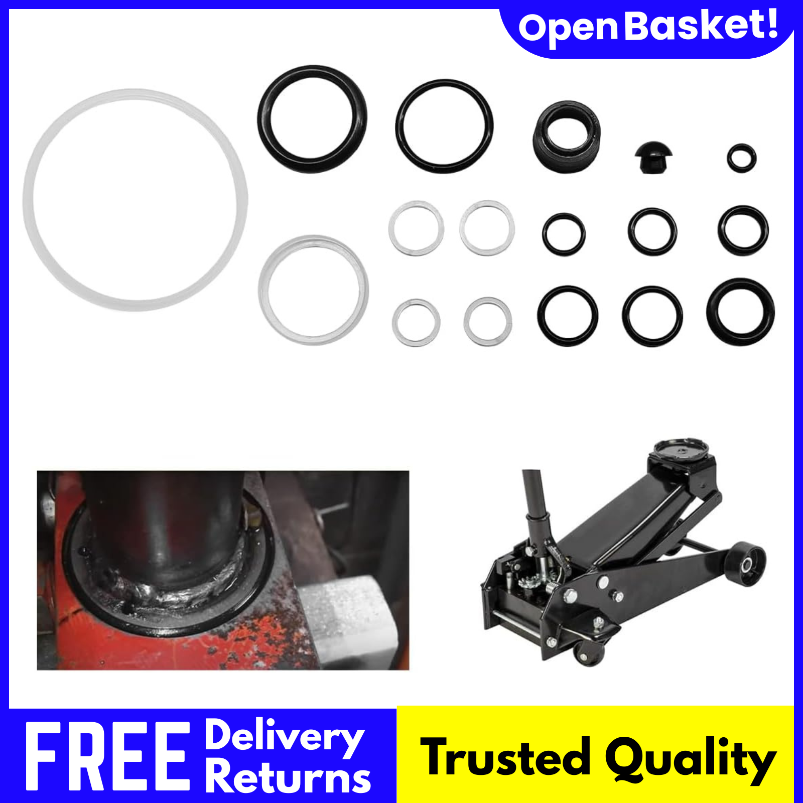 17PCS 3 Ton Floor Jack Seal Kit Hydraulic Jack O-Ring Repair Set Replacement Par