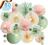 Party Deko SalbeigrüN Rosa Geburtstagsdeko SalbeigrüN Hellrosa MäDchen Babyparty
