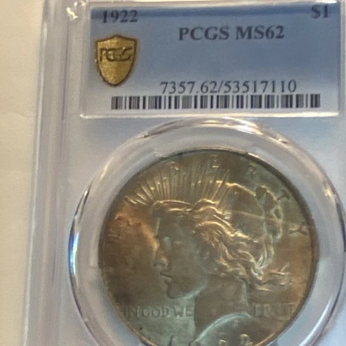 1922 Peace Dollar $1 Silver PCGS MS62 Uncirculated Business Strike Philadelphia