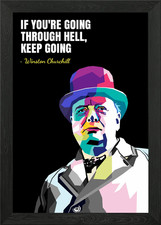 Winston Churchill quotes Framed Wall Art Poster Canvas Print Picture