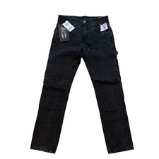 Copper Rivet Mens Carpenter Jeans 30x30 Black Slim Straight Double Knee Denim NW