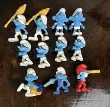 2011 McDonalds Smurfs Lot Of 11 Happy Meal Toy Figures