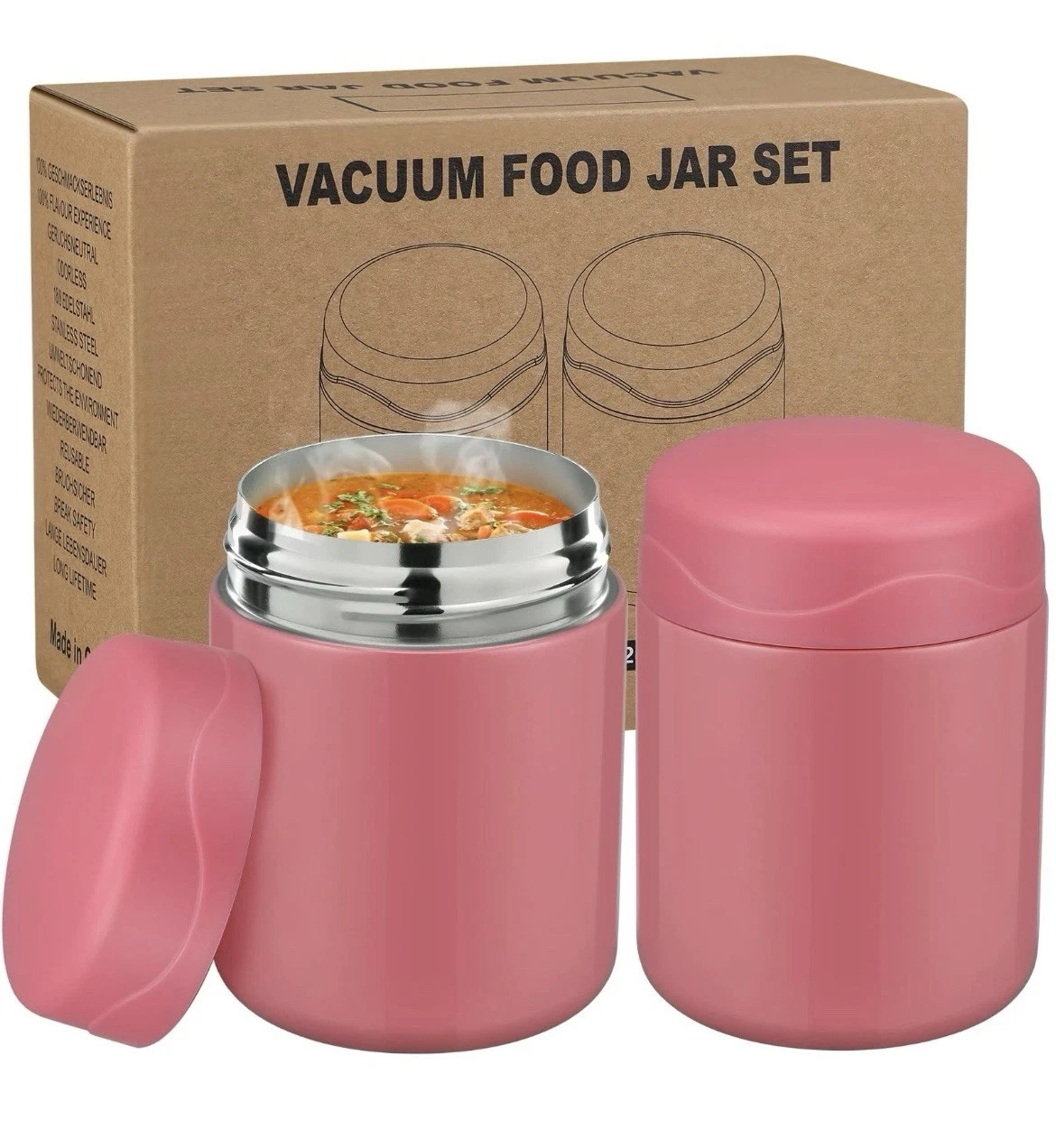 12oz 2 Pack Insulated Food Jar Set for Kids Soup Thermo Hot Food Lunch Contai...
Opens in a new wind