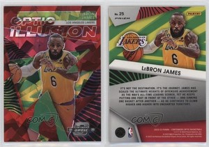 2022-23 Panini Contenders Optic Illusion Red Cracked Ice Prizm LeBron James #25