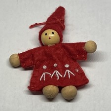 Scandinavian Nordic Christmas Girl Gnome Santa Elf Tomte Nisse Ornament A7