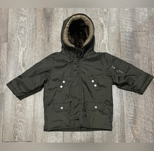 The Children's Place All Weather Snorkel Parka Jacket Olive Green - 12 Months