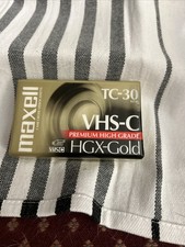Maxell VHS-C camcorder video cassette TC-30 Premium High Grade HGX-Gold NEW