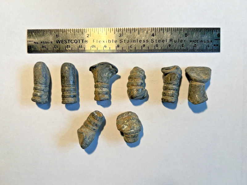 Antique Lead Bullets - Set of Eight - 1870-1890 Trapdoor Springfield SEE IMAGES!