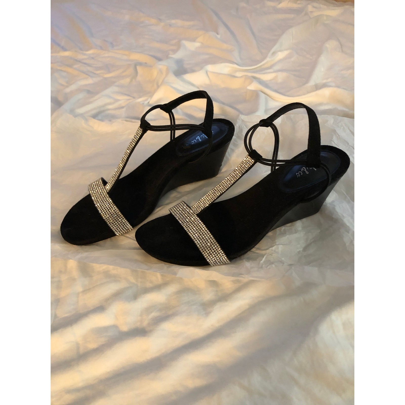 Style & Co black wedge sandals size 7.5