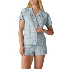 NWT Lucky Brand 2-PC Floral Print PJ Classic Button Up Top  Shorts Lounge Set