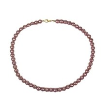 Imitation Pearl Plastic Beaded Necklace 18 inch Strand Jewelry Fashion Goldtone