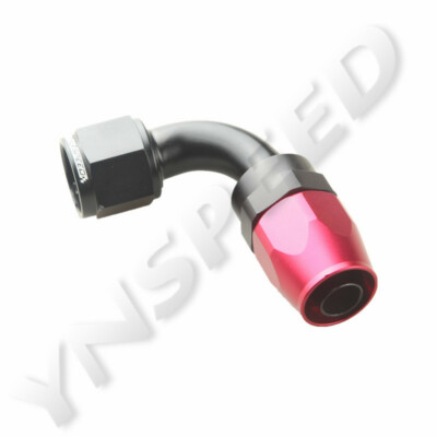 US SHIP 90 Degere 10AN AN10 AN-10 Swivel Hose End Fuel Fitting Adapter Red/Black