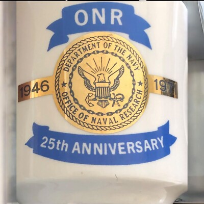*VINTAGE* 1946-1971 Office Of Naval Research Mug 25th Anniversary (Perfect)