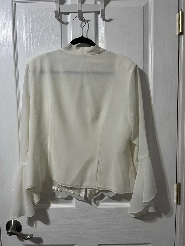 Blusa y falda para mujer DressBarn 16/10 marfil, abalorios, fiesta formal-vacaciones Foto 3 de 4