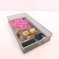 Design Ideas Drawerstore Mesh Works 6" x 12" x 2" Silver Stackable Storage Bin