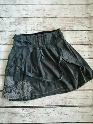 DESIGUAL Rock Skirt Jupe Falda Gr. 34 XS Grau A-Linie - Bild 1 von 3