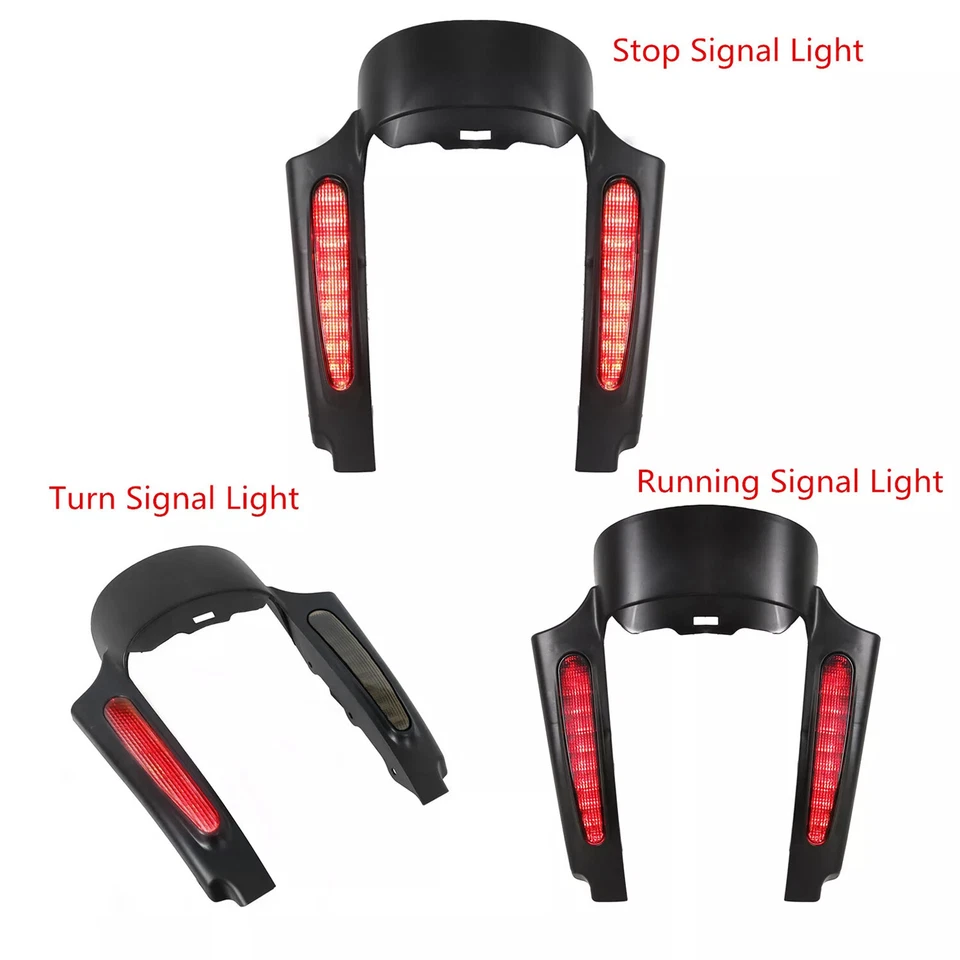 Fender traseiro fáscia com luz LED compatível com Harley Touring Street Road Glide 09-13 - Imagem 3 de 4