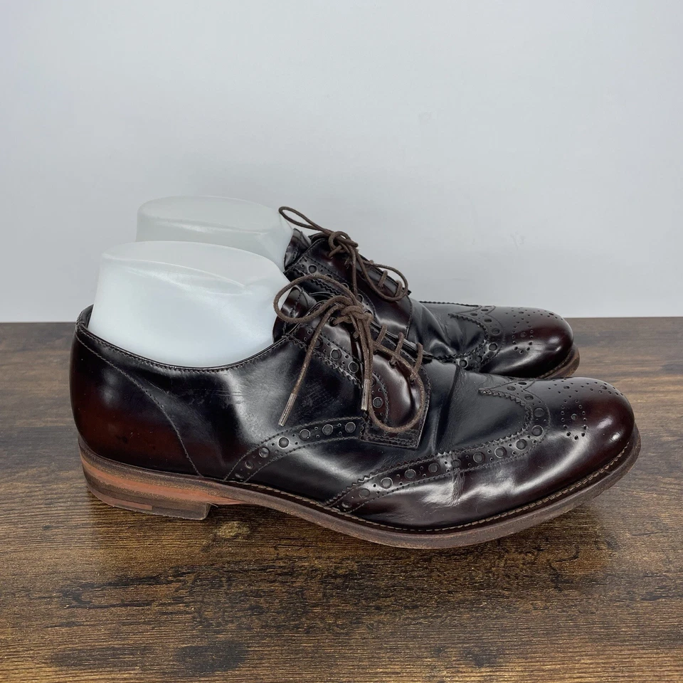 PRADA Brown Leather Wingtip Platform Brogues Oxfords Shoes 6 2E - Image 3 of 4