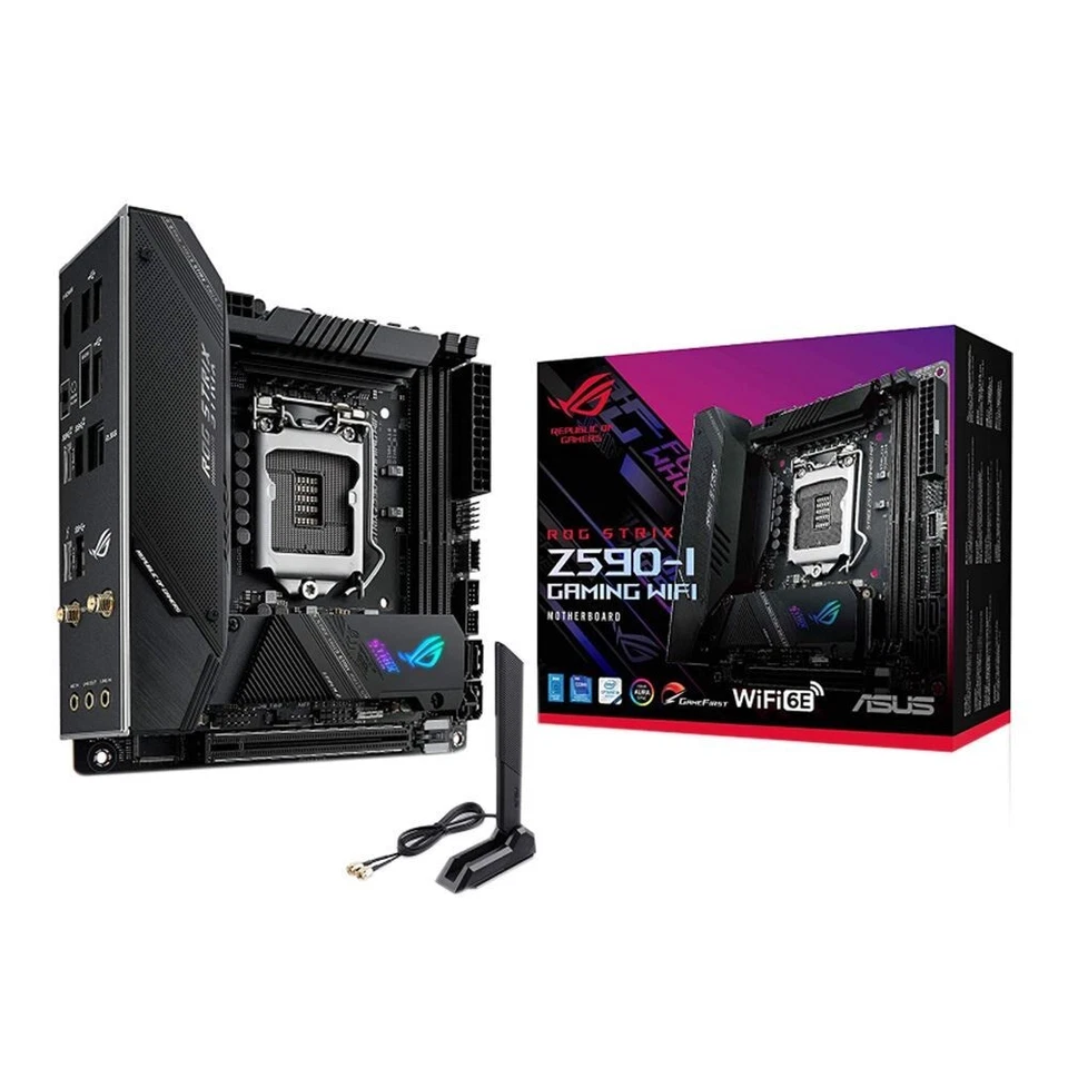New ASUS ROG STRIX Z590-I GAMING WIFI 6E LGA1200 DDR4 M.2 Mini-ITX Motherboard - Image 2 of 4
