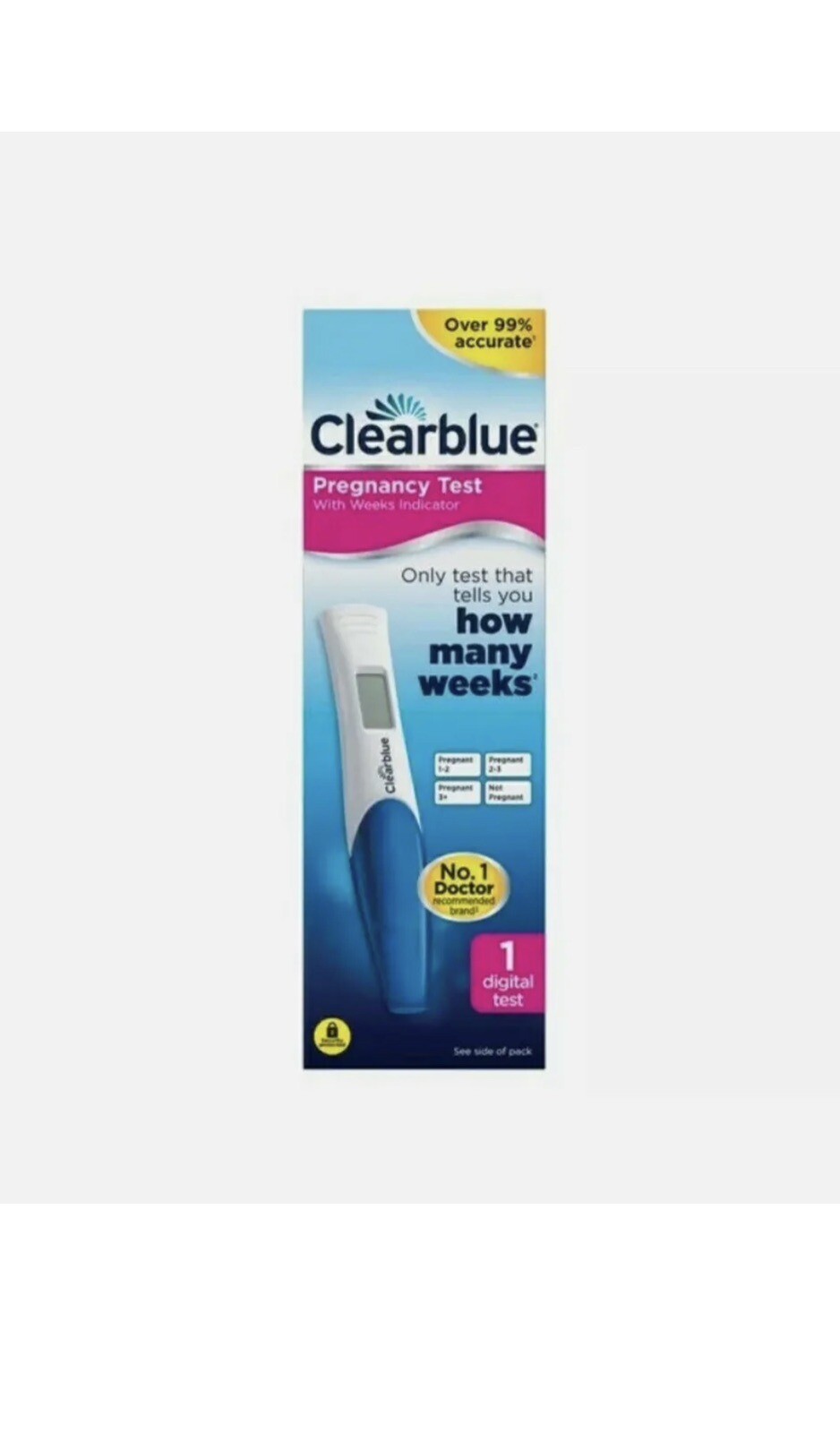 1 x Clearblue Digital Pregnancy Test With Weeks Indicator New Sealed ( NO BOX )