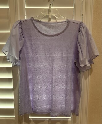 LOFT LINEN Flutter Sleeve Top Size medium 