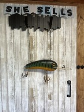 18” RARE GREEN TIGER STRIPE FISHING LURE DISPLAY- MAN CAVE- DEN/OFFICE/CABIN