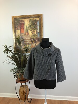 Sashimi Wool-Blend Y2K Inspired Cropped Office Siren Style Jacket Sm Bella Swan