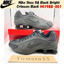 Nike Shox R4 Black Bright Crimson Black HQ1988-001 Men's Size