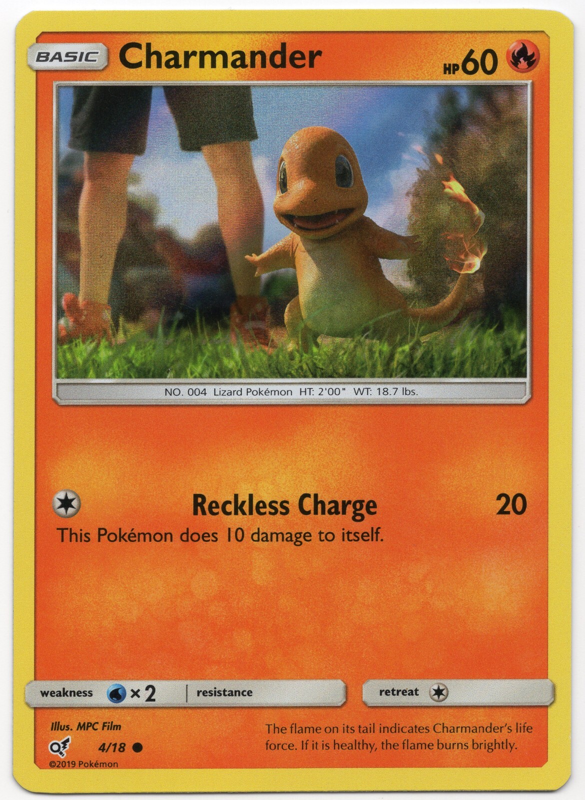 Pokemon TCG - Detective Pikachu - Charmander - 4/18 - Holo Foil NM